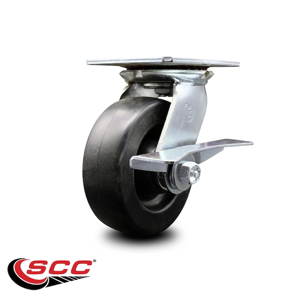 6 Inch Heavy Duty Polyolefin Caster With Ball Bearing And Brake